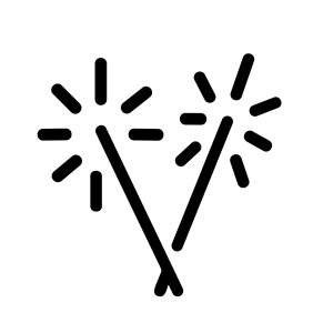 Simple Outline Sparkler Stick Celebration Festive Event Icon Symbol Design