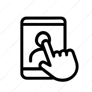 Outline Simple User Profile on Mobile Phone Application Icon