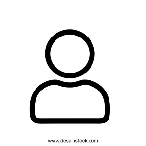 Minimalist Line Art Person Avatar User Profile Interface Icon Design