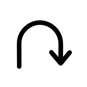 Simple Line Art Horseshoe Bend Arrow Sign Navigation Icon Symbol