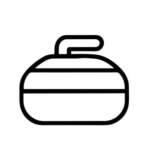 Black Outline Simple Curling Stone Equipment Sign Shape Icon