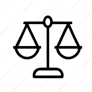 Simple Outline Balance Scale Justice and Law Symbol Icon Design