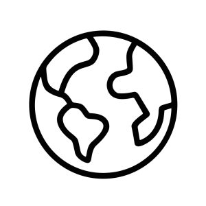 Simple Outline Earth Globe Sphere Geography World Global Icon Element