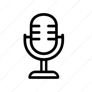 Simple Line Drawing Microphone Musical Instrument Audio Podcast Recording Device