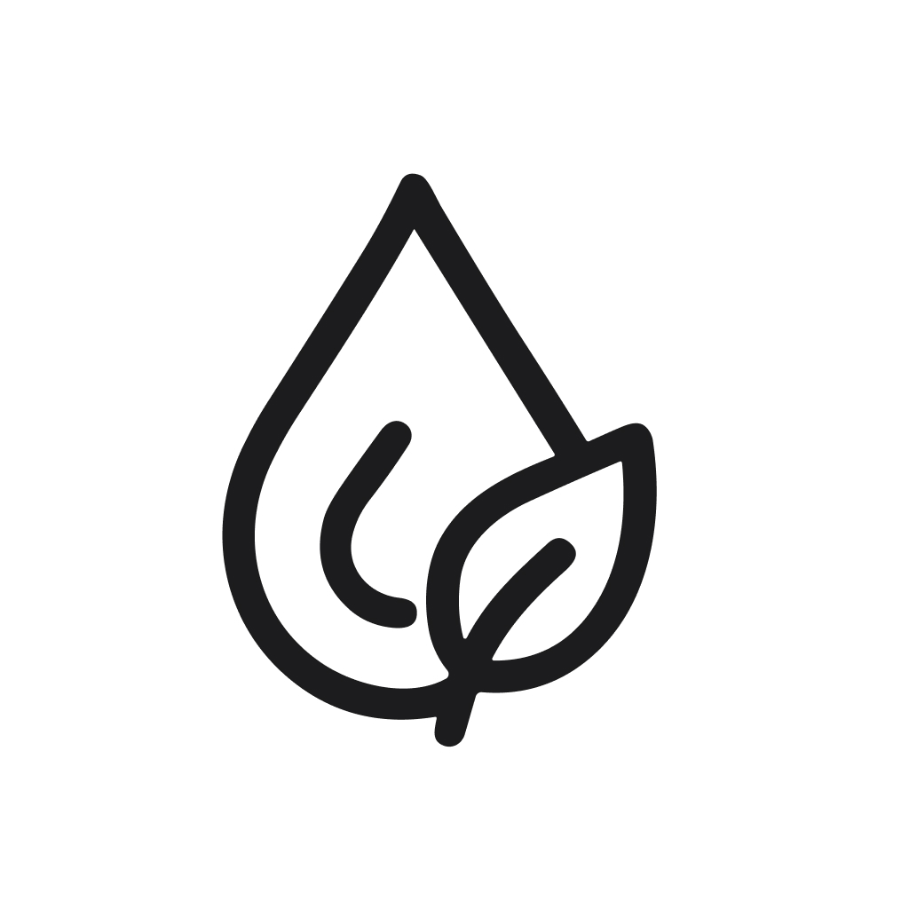 Handdrawn Outline Droplet Leaf Symbol Eco Natural Resource Icon