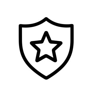 Simple Line Shield with Star Shape Security Protection Icon