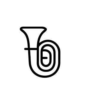 Outline Simple Trombone Instrument Music Sign Element Shape Icon Graphic