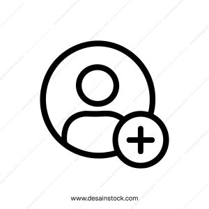 Simple Line Style Add User Account Circle Graphic Symbol Icon