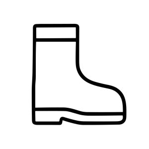 Minimalist Outline Single Wellies Boot Footwear Rain Gear Glyph Icon