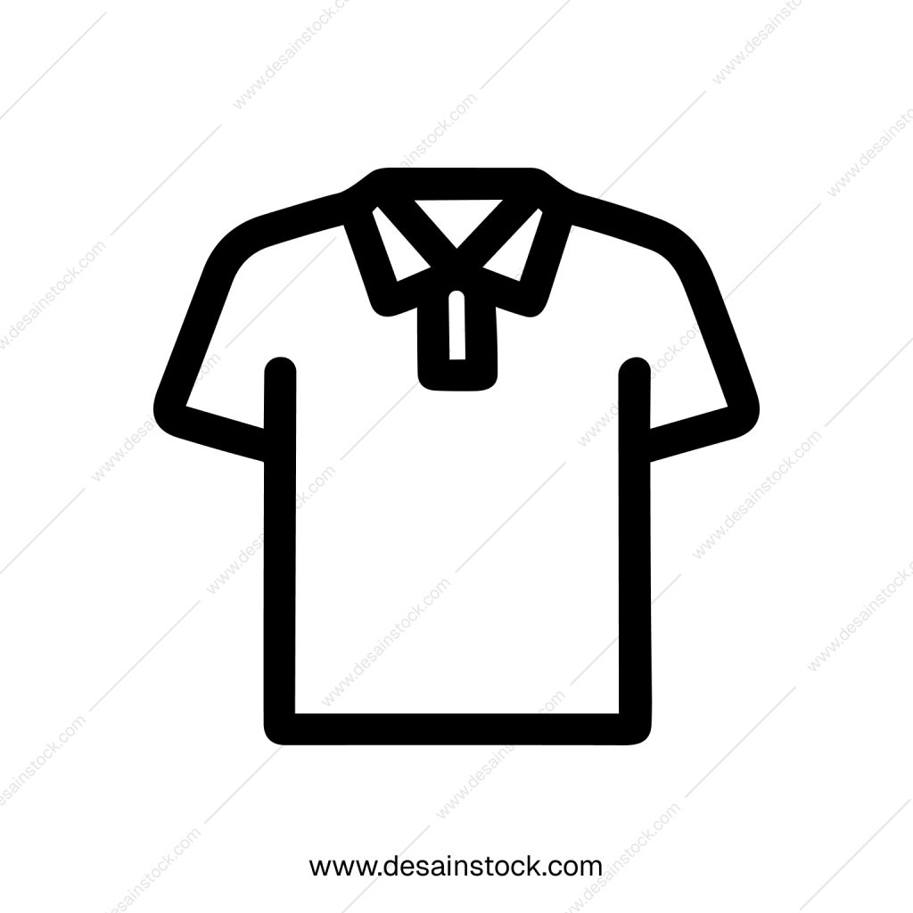 Minimalist Outline Simple Polo Shirt Garment Fashionable Clothing Item Icon