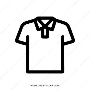 Minimalist Outline Simple Polo Shirt Garment Fashionable Clothing Item Icon