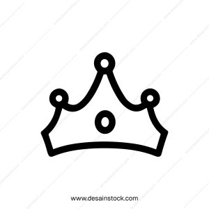 Minimalist Outline Crown Line Art Isolated Royalty Symbol Icon
