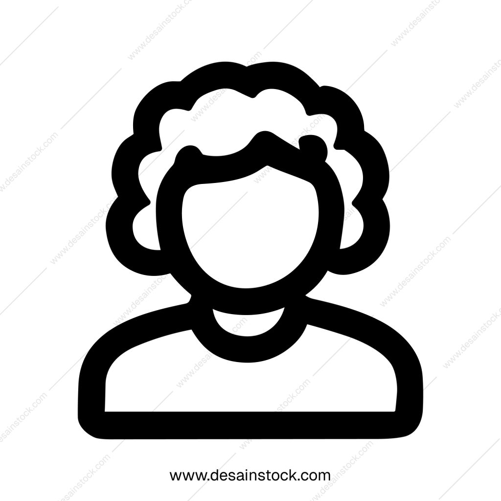 Simple Outline Elderly Person Icon Shape Style for Web Design