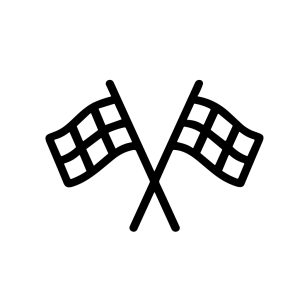 Simple Outline Crossed Finish Flags Race Achievement Success Icon Symbol