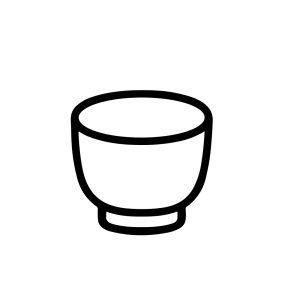 Simple Outline Bowl Icon for Food and Beverage in Minimalist Style