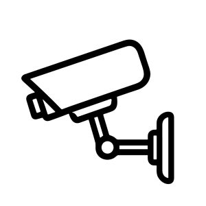 Line Art Surveillance Camera Security System Outline Safety Sign Icon