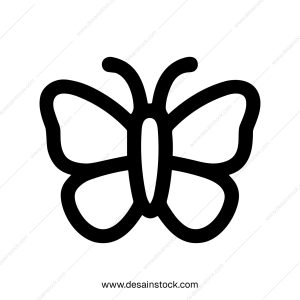 Simple Line Butterfly Icon Minimalist Style Animal Design Element