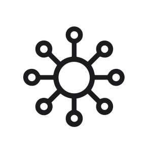 Minimalist Line Style Molecule Structure Connection Node Science Icon Design