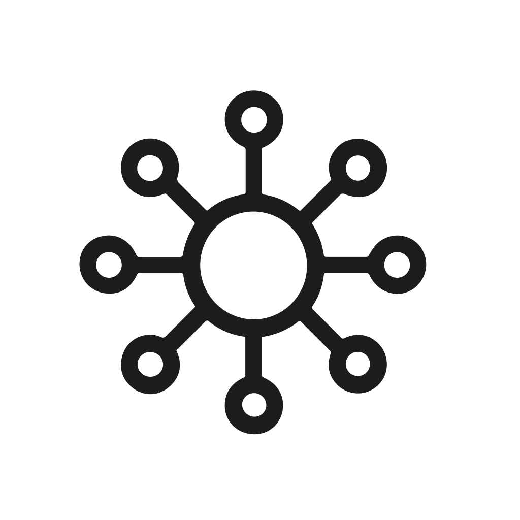 Minimalist Line Style Molecule Structure Connection Node Science Icon Design