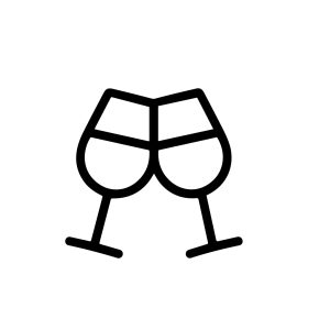 Simple Outline Clinking Wine Glasses Icon Shape Drink Illustration