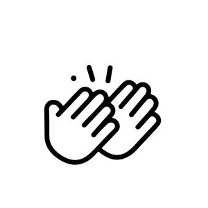 Simple Outline Hand Gesture Clapping Applauding Celebration Hand Icon