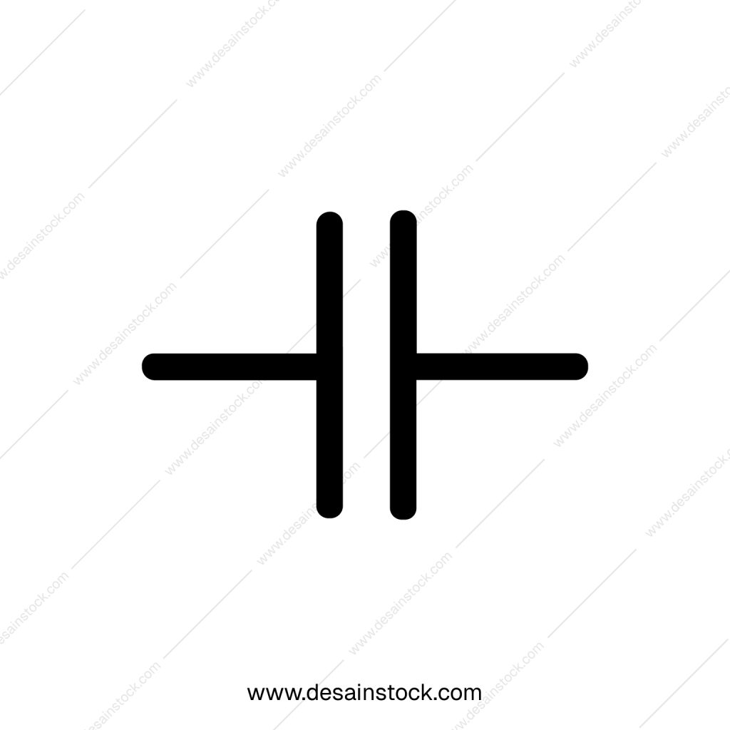 Simple Flat Capacitor Electrical Component Circuit Symbol Schematic Diagram