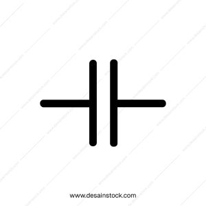 Simple Flat Capacitor Electrical Component Circuit Symbol Schematic Diagram