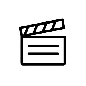 Simple Outline Clapperboard Film Slate Cinema Movie Industry Icon