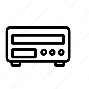 Simple Outline Microwave Oven Kitchen Appliance Cooking Icon Illustration