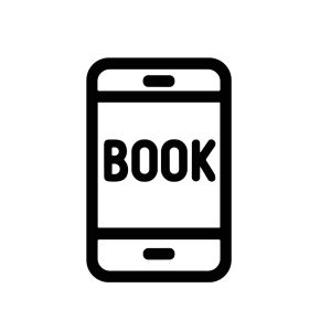Minimalist Outline Mobile Phone Booking Application Service Interface Icon