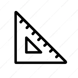 Line Art Triangle Ruler Angle Measuring Instrument Tool Stationary Icon