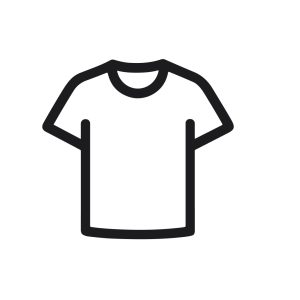 Simple Outline Basic Round Neck Unisex Garment T-shirt Icon Symbol