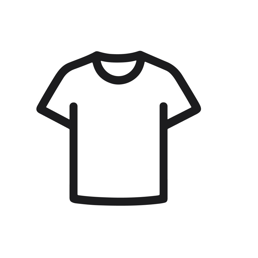 Simple Outline Basic Round Neck Unisex Garment T-shirt Icon Symbol