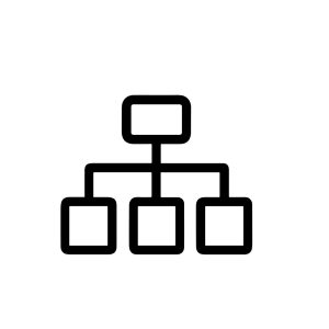 Simple Line Style Hierarchy Chart Organization Diagram Structure Icon