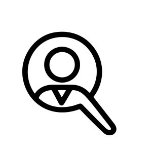 Outline Simple Person Circle Search Magnifying Glass Icon Illustration