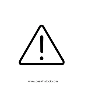 Simple Line Style Warning Triangle Sign with Exclamation Point Icon
