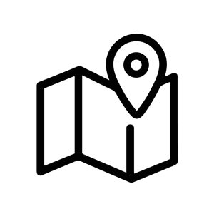 Minimalist Outline Folded Map Location Pointer Sign Shape Icon