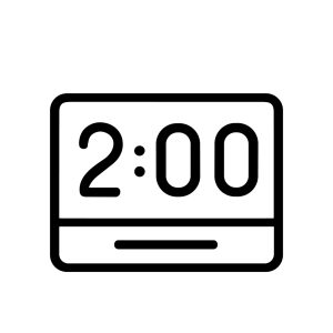 Outline Minimalist Clock Two O'Clock Time Display Interface Icon Element