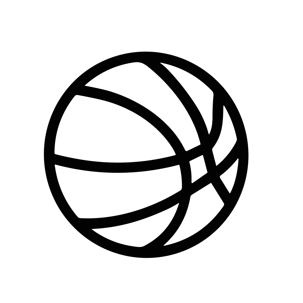 Simple Outline Handdrawn Basketball Ball Sport Game Line Art Icon
