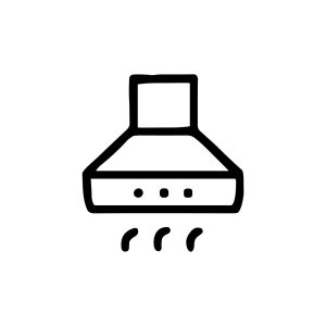 Simple Outline Style Kitchen Hood Exhaust Appliance Minimalist Icon