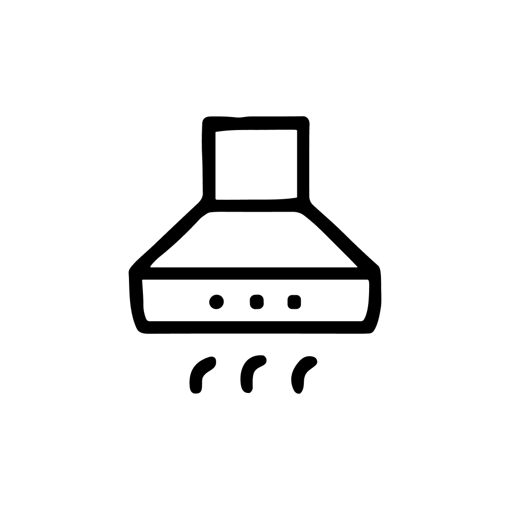 Simple Outline Style Kitchen Hood Exhaust Appliance Minimalist Icon
