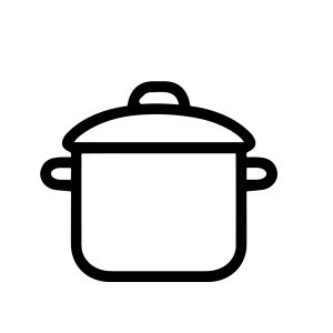 Minimalist Outline Simple Cooking Pot with Lid Kitchen Utensil Icon