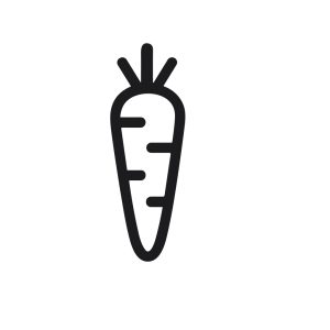 Simple Outline Black and White Carrot Vegetable Minimalist Farm Icon