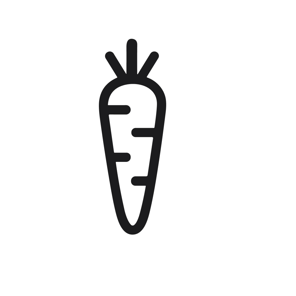 Simple Outline Black and White Carrot Vegetable Minimalist Farm Icon