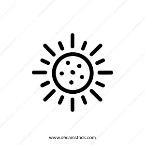 Simple Outline Sunburst Sun Shine Design Element Weather Icon