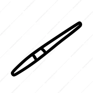 Simple Outline Pointed Tweezers Beauty Instrument Tool Isolated Illustration