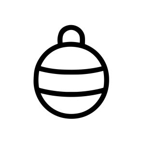 Simple Outline Decorative Ball Ornament Hanging Minimalist Christmas Icon