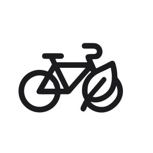 Minimalist Outline Bicycle with Leaf Eco Friendly Transportation Icon