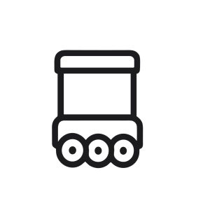 Minimalist Outline Train Locomotive Car Transportation Travel Icon Graphic