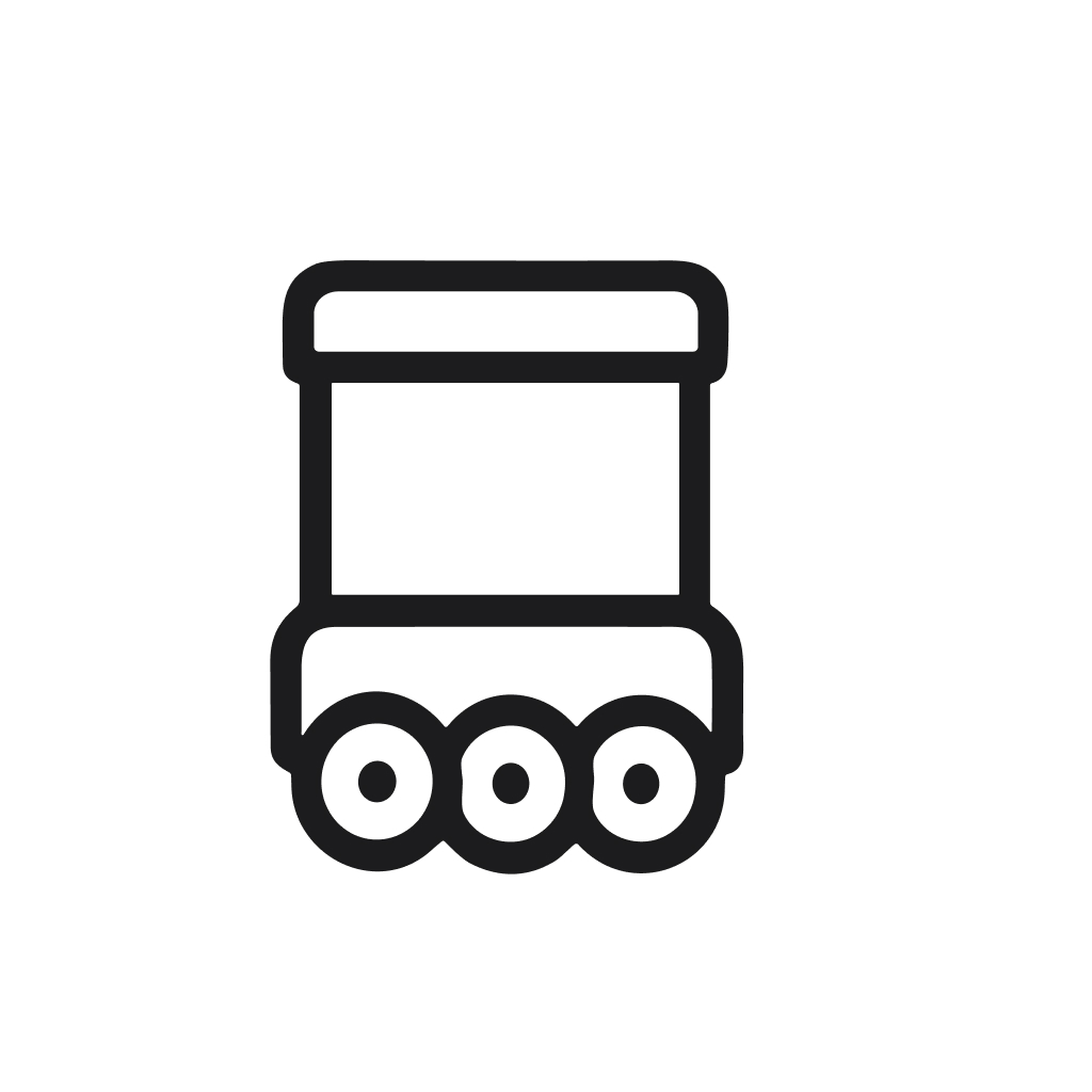 Minimalist Outline Train Locomotive Car Transportation Travel Icon Graphic